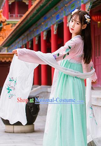 Chinese Ancient Palace Lady Hanfu Han Dynasty Imperial Concubine Queen Embroidered Historical Costumes