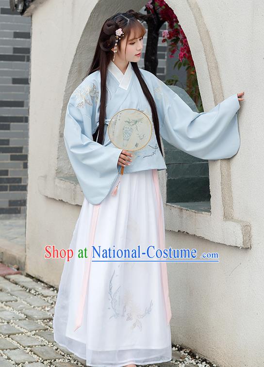 Chinese Ancient Ming Dynasty Princess Hanfu Dress Embroidered Costume for Rich Women