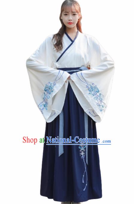 Chinese Ancient Hanfu Dress Han Dynasty Young Lady Costume for Rich Women