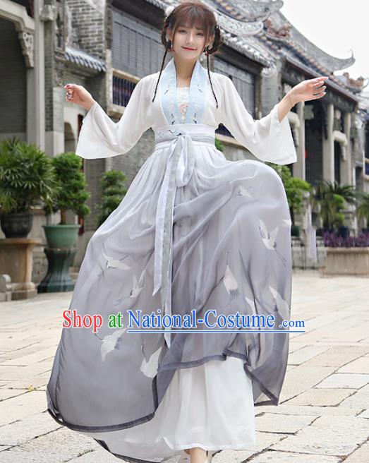 Chinese Traditional Tang Dynasty Nobility Lady Costume Ancient Embroidered Hanfu Dress for Rich Women