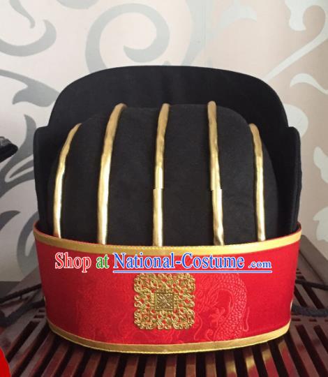 Traditional Chinese Ancient Minister Hat Han Dynasty Headwear for Men