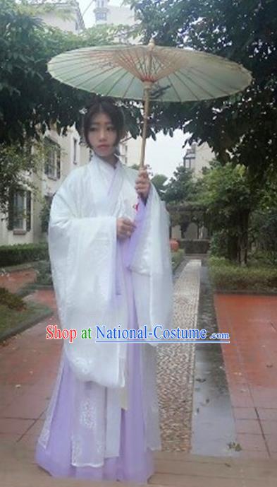 Traditional Chinese Jin Dynasty Nobility Lady Costume Ancient Embroidered Hanfu Dress for Women