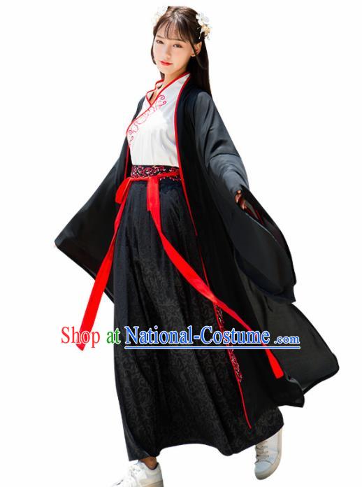 Chinese Ancient Han Dynasty Nobility Lady Embroidered Costume for Rich Women