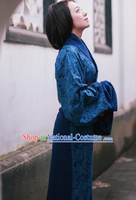 Chinese Ancient Hanfu Traditional Jin Dynasty Embroidered Historical Costumes