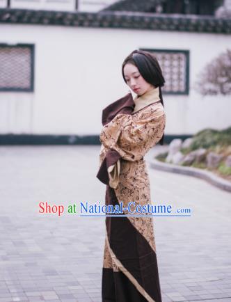 Chinese Ancient Hanfu Traditional Jin Dynasty Embroidered Historical Costumes