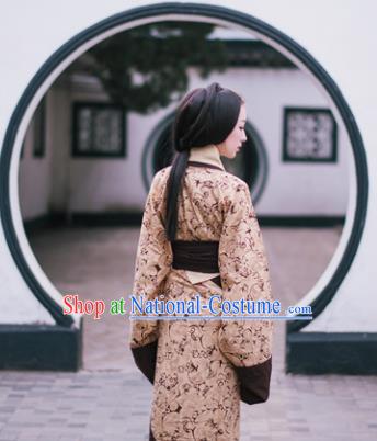 Chinese Ancient Hanfu Traditional Jin Dynasty Embroidered Historical Costumes