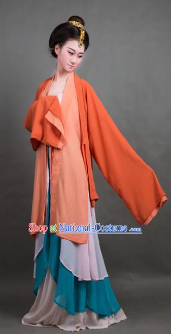 Traditional Chinese Song Dynasty Young Lady Costume Ancient Hanfu Dress for Poor Women