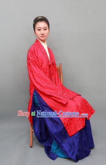 Chinese Ancient Hanfu Traditional Jin Dynasty Embroidered Historical Costumes