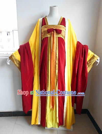 Asian Chinese Cosplay Princess Costume Ancient Peri Red Dress for Women