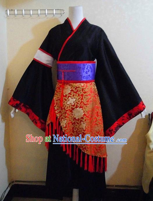 Asian Chinese Cosplay Royal Highness Customized Costume Ancient Swordsman Black Robe for Men