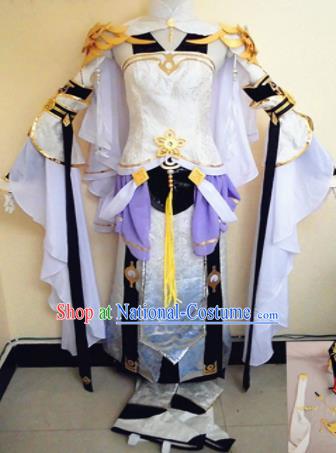 Asian Chinese Cosplay Female Warrior Knight Costume Ancient Swordsman Clothing for Women