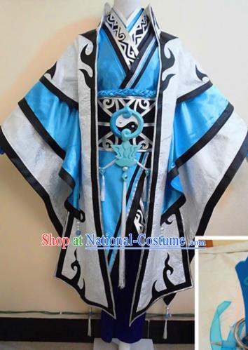 Asian Chinese Cosplay Taoist Customized Costume Ancient Swordsman Clothing for Men