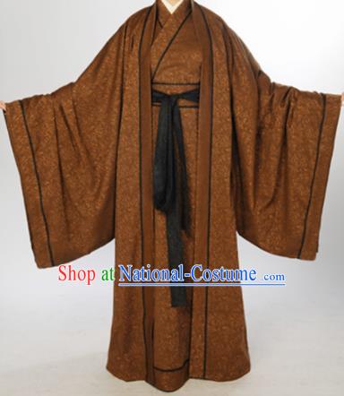 Chinese Traditional Han Dynasty Scholar Costumes Ancient Minister Robe for Men