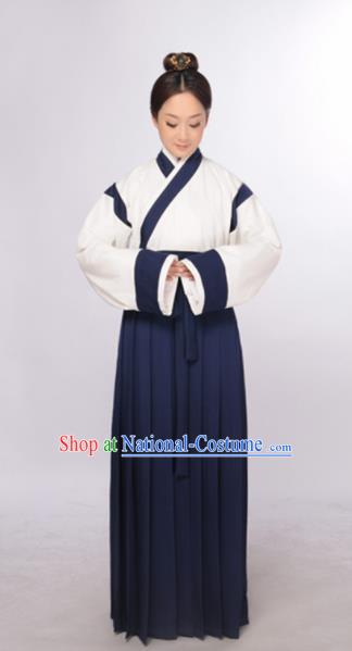 Traditional Chinese Ming Dynasty Taoist Nun Costume Ancient Young Lady Hanfu Dress for Women