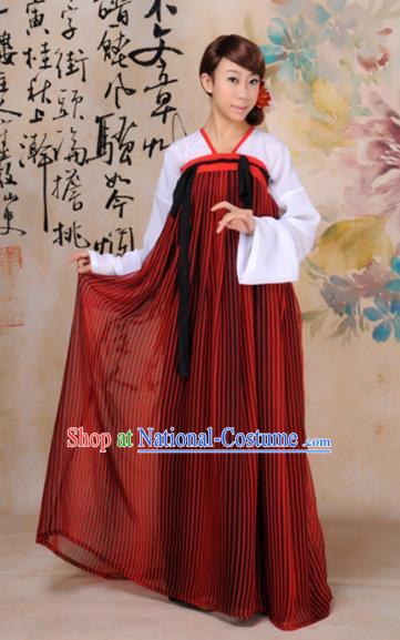 Traditional Chinese Tang Dynasty Palace Dance Costume Ancient Princess Red Hanfu Dress for Women