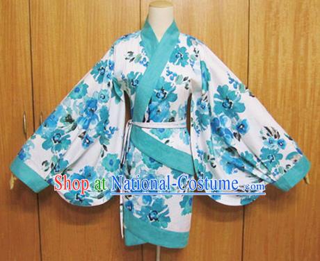 Traditional Chinese Han Dynasty Printing Curving-Front Robe Ancient Princess Costume for Women