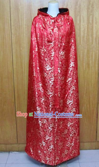 Traditional Chinese Ming Dynasty Red Cloak Ancient Princess Costume for Women