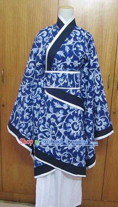 Traditional Chinese Han Dynasty Princess Navy Hanfu Dress Ancient Fairy Costume for Women