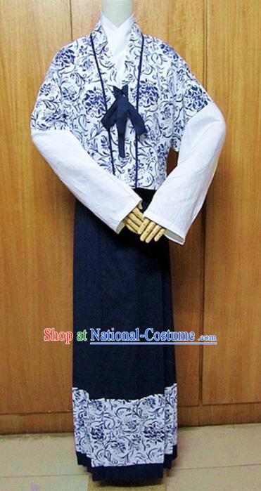 Chinese Ancient Hanfu Traditional Jin Dynasty Embroidered Historical Costumes