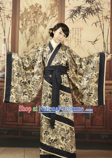 Chinese Ancient Hanfu Traditional Jin Dynasty Embroidered Historical Costumes