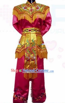 Traditional Chinese Beijing Opera Swordswoman Rosy Costume Embroidered Clothing for Women