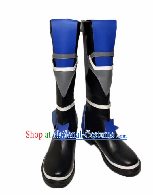 Asian Chinese Cosplay Cartoon Shoes Ancient Swordsman Black Boots for Men