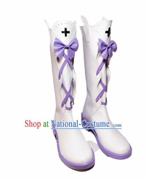 Asian Chinese Cosplay Princess Shoes Cartoon Fairy White Boots for Women