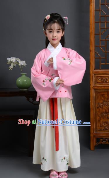 Chinese Ming Dynasty Nobility Lady Costume Ancient Peri Hanfu Dress for Kids