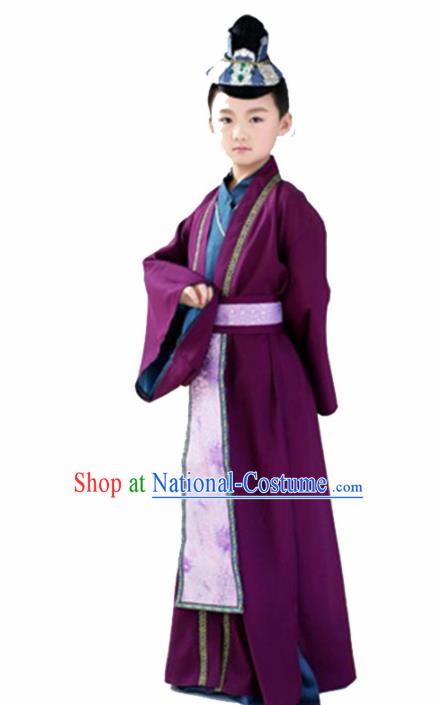 Chinese Tang Dynasty Swordsman Costume Ancient Imperial Bodyguard Hanfu Dress for Kids