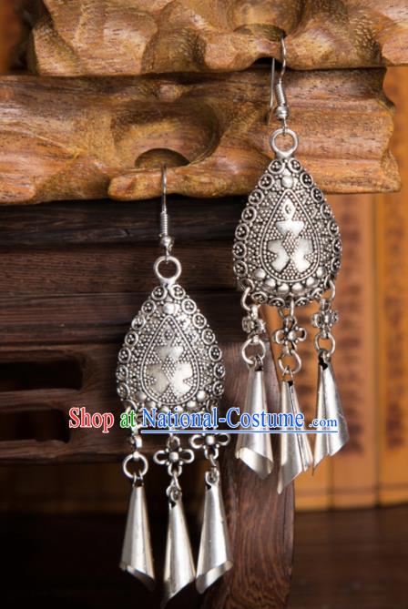 Chinese Traditional Jewelry Accessories Miao Minority Tassel Earrings for Women