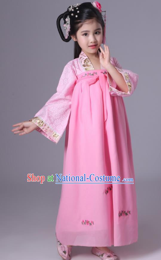 Chinese Tang Dynasty Princess Costume Ancient Court Maid Hanfu Dress for Kids