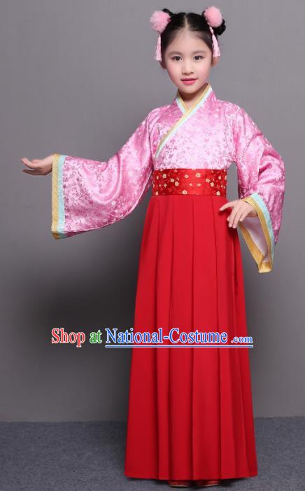 Chinese Ming Dynasty Princess Costume Ancient Court Maid Hanfu Dress for Kids