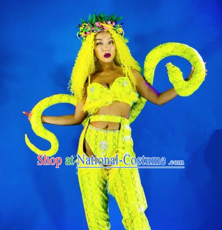 Professional Stage Performance Costume Halloween Cosplay Python Clothing and Headwear for Women