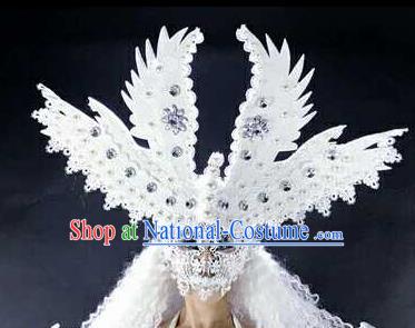 Professional Stage Performance Hair Accessories Brazilian Carnival Angel Mask for Women