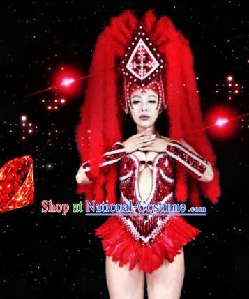 Top Grade Stage Performance Brazilian Carnival Feather Wings Miami Feathers Deluxe Wings Headwear Mask for Women