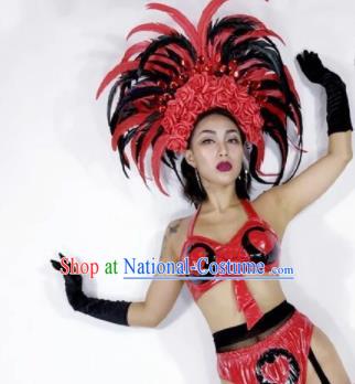 Professional Stage Performance Hair Accessories Brazilian Carnival Feather Headwear for Women