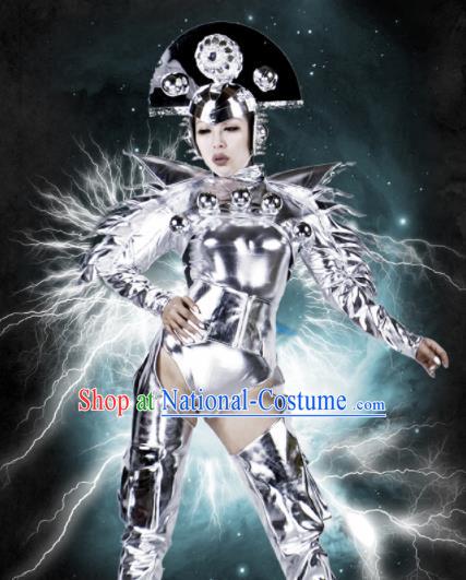 Professional Stage Performance Costume Halloween Cosplay Alien Clothing and Headwear for Women