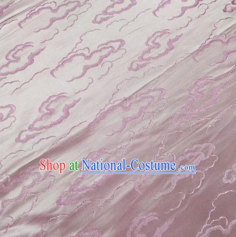 Chinese Traditional Silk Fabric Cheongsam Tang Suit Pink Brocade Cloth Drapery