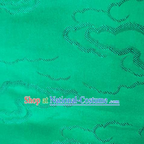 Chinese Traditional Silk Fabric Cheongsam Tang Suit Green Brocade Cloth Drapery