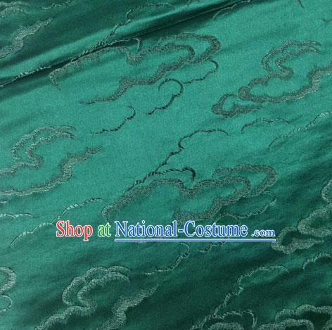 Chinese Traditional Silk Fabric Cheongsam Tang Suit Atrovirens Brocade Cloth Drapery