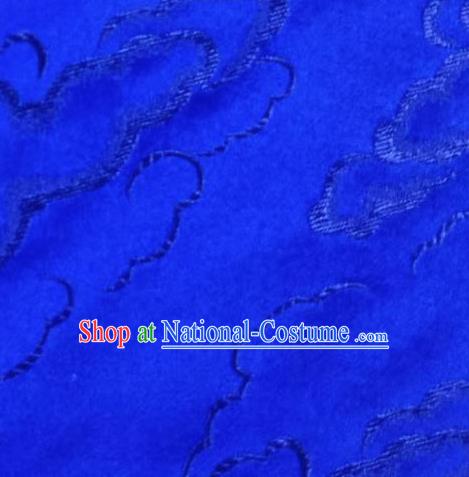 Chinese Traditional Silk Fabric Cheongsam Tang Suit Royalblue Brocade Cloth Drapery