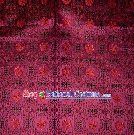 Chinese Traditional Rosy Silk Fabric Tang Suit Brocade Cheongsam Pattern Cloth Material Drapery