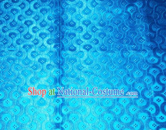 Chinese Traditional Blue Silk Fabric Tang Suit Brocade Cheongsam Classical Pattern Cloth Material Drapery