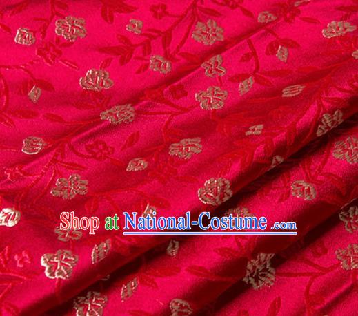 Chinese Traditional Silk Fabric Tang Suit Red Brocade Cloth Cheongsam Material Drapery