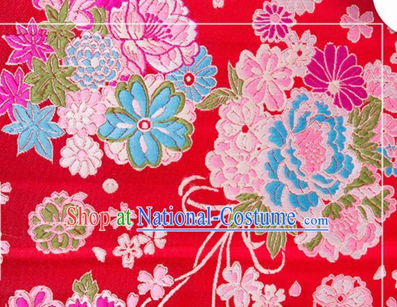 Chinese Traditional Brocade Fabric Tang Suit Red Silk Cloth Cheongsam Material Drapery