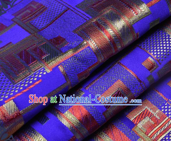 Chinese Traditional Tang Suit Nanjing Brocade Royalblue Fabric Silk Cloth Cheongsam Material Drapery