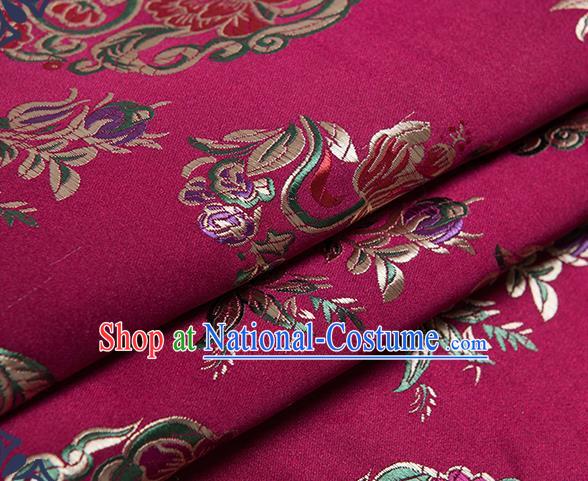 Chinese Traditional Palace Pattern Tang Suit Brocade Rosy Fabric Silk Cloth Cheongsam Material Drapery