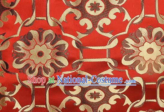 Chinese Traditional Tang Suit Red Brocade Fabric Silk Cloth Cheongsam Material Drapery