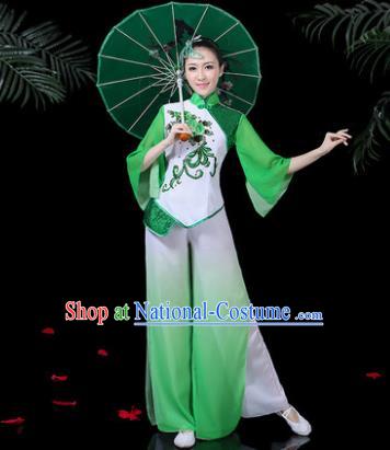 Chinese Classical Umbrella Dance Costume Traditional Folk Dance Yangko Clothing for Women