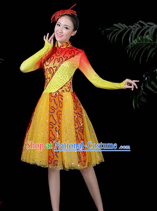 Traditional Chinese Fan Dance Folk Dance Costume Classical Yangko Dance Classical Dance Dress